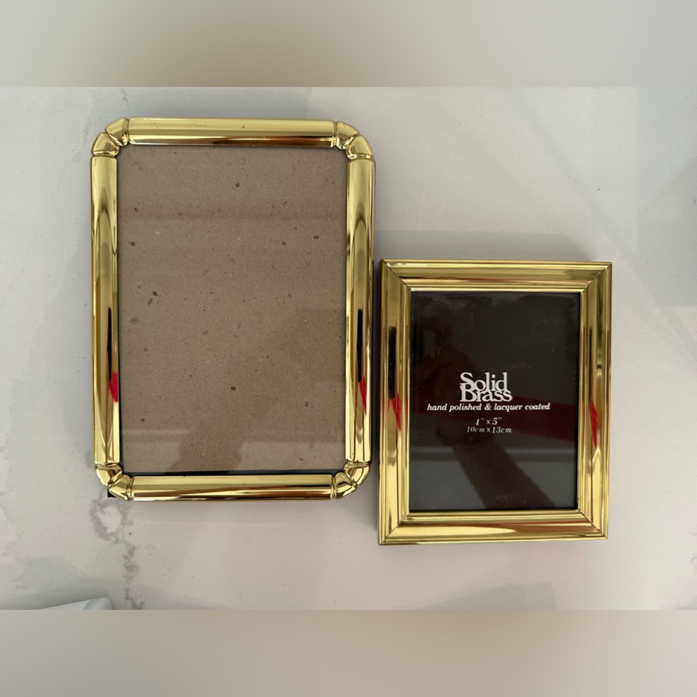 Set of 2 Vintage Brass Frames